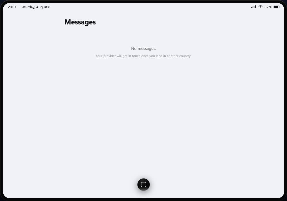 Messages showing a roaming welcome conversation