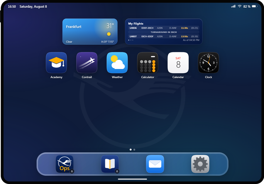 The pad on its home screen